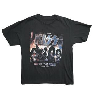 KISS End of the Road Tour T-Shirt Double-Sided Black Size XL Concert Tee